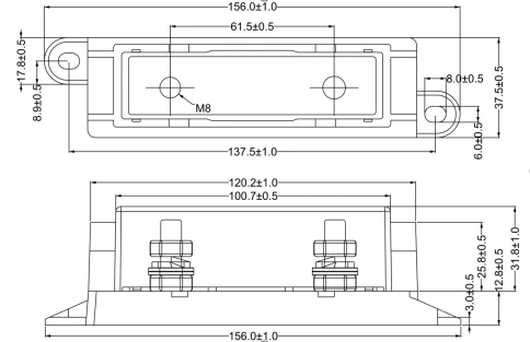 ANS-500 fuse base dimension ANS-500 fuse base dimension
